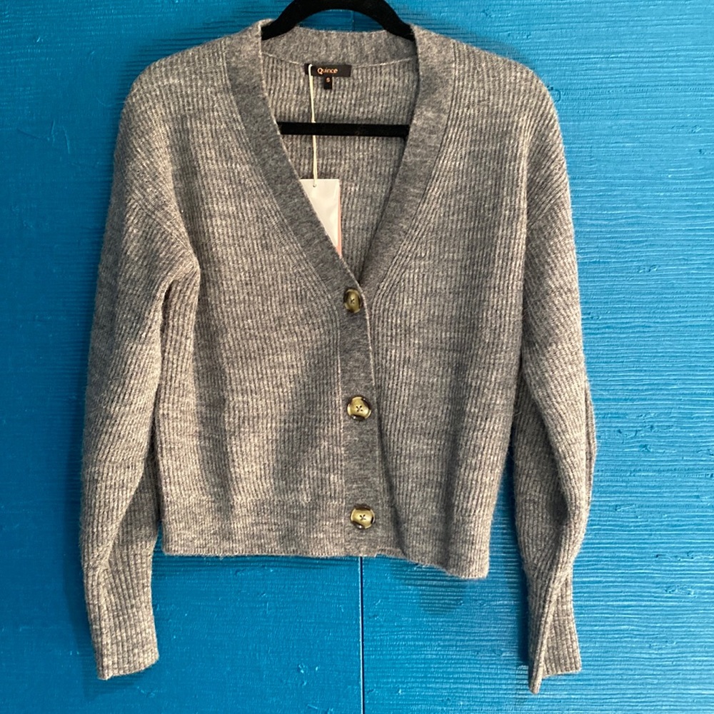 Quince Baby Alpaca-Wool Cropped Cardigan